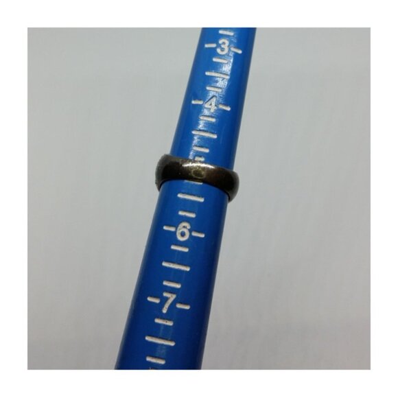 Vintage sterling silver large black gemstone center ring with marcasite details - Picture 6 of 7